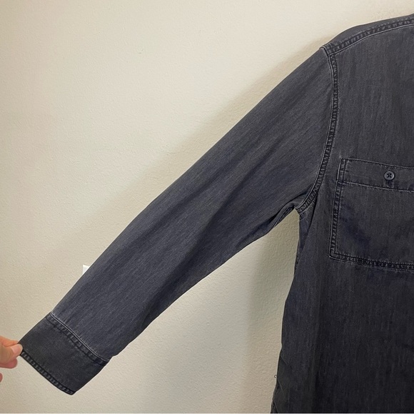 NWT Madewell Denim Popover Top Long Sleeve in Black Wash Size Small - Picture 6 of 14